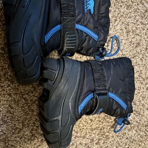 Sorel Kids Black and Blue Snow Boots